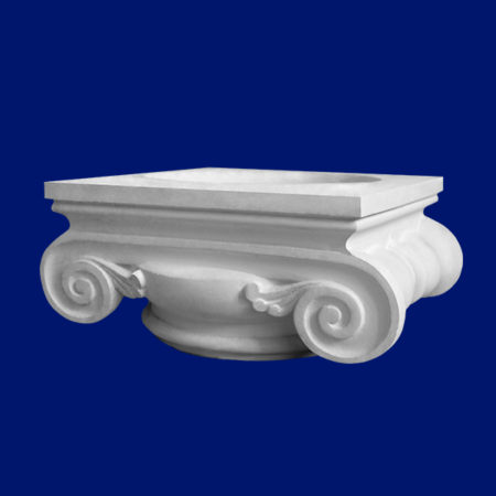 Capitel clásico para columna realizado con escayola decorativa.