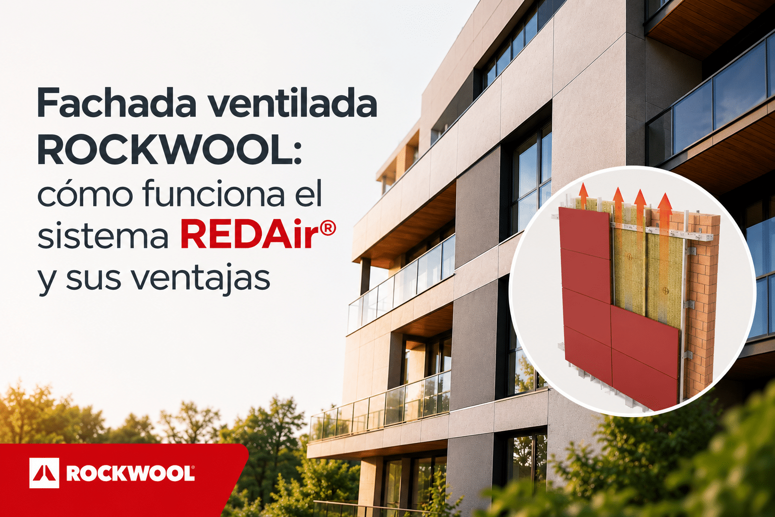 Fachada ventilada ROCKWOOL con sistema REDAir de lana de roca