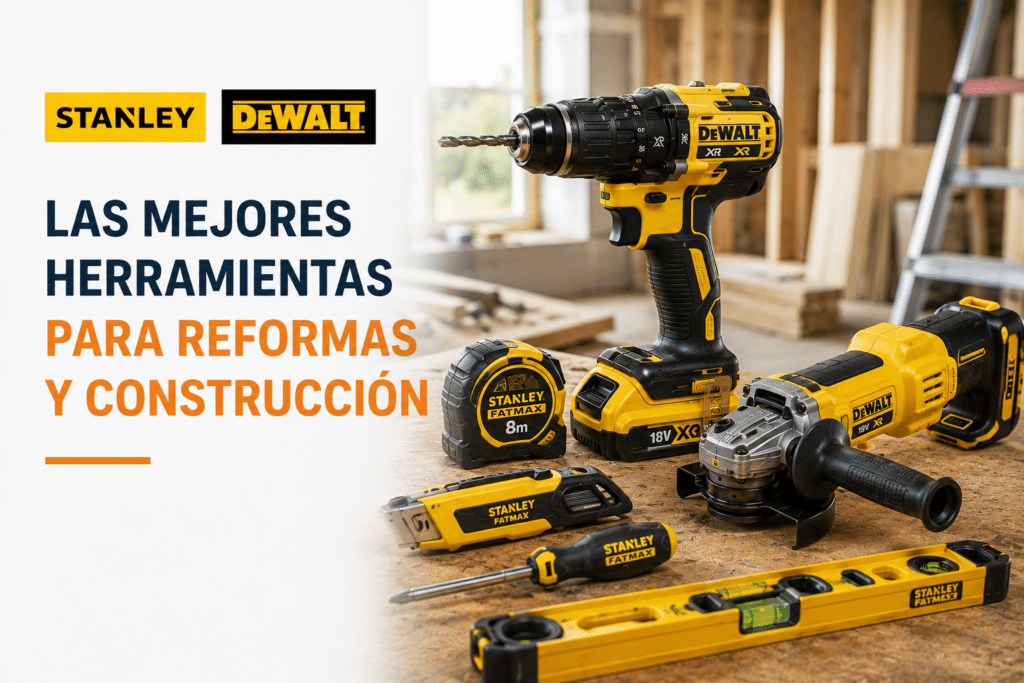 Herramientas Stanley y DeWalt para reformas y construcción